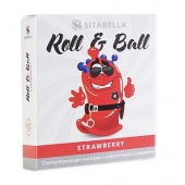 Стимулирующий презерватив-насадка Roll   Ball Strawberry - Sitabella - купить с доставкой в Астрахани