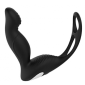 Черный вибромассажер простаты P-PLEASER W ERECTION ENHANCE - Dream Toys - в Астрахани купить с доставкой