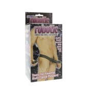 Мужской фаллопротез с вибрацией ROBOTIC MALE STRAP-ON BLACK - 17 см. - Seven Creations - купить с доставкой в Астрахани