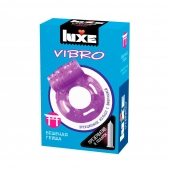 Фиолетовое эрекционное виброкольцо Luxe VIBRO  Бешеная гейша  + презерватив - Luxe - в Астрахани купить с доставкой