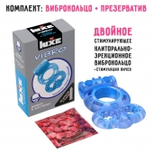 Голубое эрекционное виброкольцо Luxe VIBRO  Дьявол в доспехах  + презерватив - Luxe - в Астрахани купить с доставкой