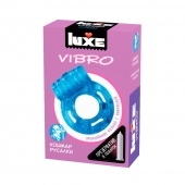 Голубое эрекционное виброкольцо Luxe VIBRO  Кошмар русалки  + презерватив - Luxe - в Астрахани купить с доставкой