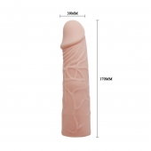Закрытая телесная насадка-фаллос - 17 см. - Sex Expert - в Астрахани купить с доставкой