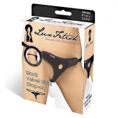 Черные плюшевые трусики для страпона - Lux Fetish - купить с доставкой в Астрахани