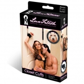 Черные фиксаторы с креплением к двери - Lux Fetish - купить с доставкой в Астрахани