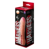 Телесная изогнутая насадка на Harness с коннектором BLACK LINE - 17 см. - LOVETOY (А-Полимер) - купить с доставкой в Астрахани