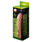 Телесная изогнутая насадка на Harness с коннектором GREEN LINE - 18 см. - LOVETOY (А-Полимер) - купить с доставкой в Астрахани