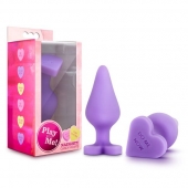 Фиолетовая анальная пробка Naughty Candy Heart Do Me Now - 8,9 см. - Blush Novelties - купить с доставкой в Астрахани