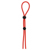 Красное лассо на пенис с двумя бусинами STRETCHY LASSO CAGE - Dream Toys - в Астрахани купить с доставкой