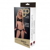 Красно-чёрные наручники на металлической цепочке - Blush Novelties - купить с доставкой в Астрахани