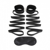 Чёрные манжеты для фиксации на кровати Bondage Bed Strap - Lux Fetish - купить с доставкой в Астрахани