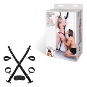 Чёрный набор для фиксации у двери - Lux Fetish - купить с доставкой в Астрахани