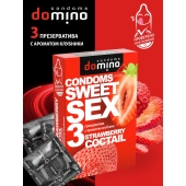 Презервативы для орального секса DOMINO Sweet Sex с ароматом клубничного коктейля  - 3 шт. - Domino - купить с доставкой в Астрахани