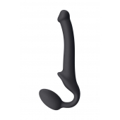 Черный безремневой страпон Silicone Bendable Strap-On S - Strap-on-me - купить с доставкой в Астрахани