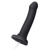 Черный фаллос с имитацией эякуляции Silicon Cum Dildo L - 19,6 см. - Strap-on-me - купить с доставкой в Астрахани