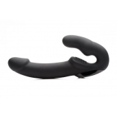 Черный безремневой страпон Urge Silicone Strap On с пультом ДУ - 24 см. - XR Brands - купить с доставкой в Астрахани