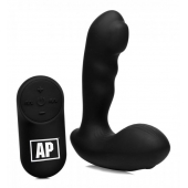 Черный стимулятор простаты Alpha-Pro 7X P-Milker Silicone Prostate Stimulator with Milking Bead - XR Brands - в Астрахани купить с доставкой