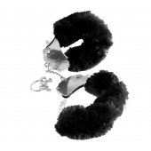 Металлические наручники Furry Love Cuffs с черным мехом - Pipedream - купить с доставкой в Астрахани