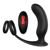 Черный массажер простаты REMOTE P-PLEASER - Dream Toys - в Астрахани купить с доставкой
