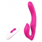 Ярко-розовый безремневой страпон REMOTE DOUBLE DIPPER - 22 см. - Dream Toys - купить с доставкой в Астрахани