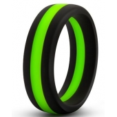 Черно-зеленое эрекционное кольцо Silicone Go Pro Cock Ring - Blush Novelties - в Астрахани купить с доставкой