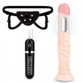 Регулируемые трусики с вибрирующей насадкой - 21 см. - Lux Fetish - купить с доставкой в Астрахани