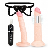 Регулируемые трусики с 2 насадками - 16 и 15 см. - Lux Fetish - купить с доставкой в Астрахани