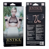 Черные мягкие наручники Entice French Cuffs с цепью - California Exotic Novelties - купить с доставкой в Астрахани