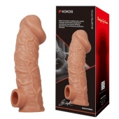 Телесная насадка на фаллос с фиксацией мошонки EXTREME SLEEVE - 15,6 см. - KOKOS - в Астрахани купить с доставкой