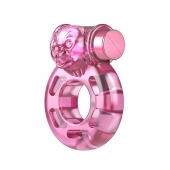Розовое эрекционное кольцо с вибрацией Pink Bear - Baile - в Астрахани купить с доставкой