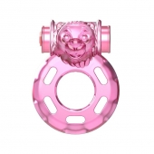Розовое эрекционное кольцо с вибрацией Pink Bear - Baile - в Астрахани купить с доставкой