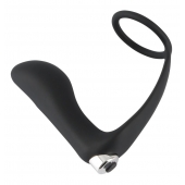 Черное эрекционное кольцо с анальной вибропробкой Vibrating Ring   Plug - Orion - в Астрахани купить с доставкой