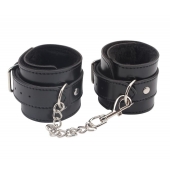 Черные оковы на ноги Obey Me Leather Ankle Cuffs - Chisa - купить с доставкой в Астрахани