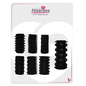 Набор из 7 черных насадок PENIS SLEEVES SET - Dream Toys - в Астрахани купить с доставкой