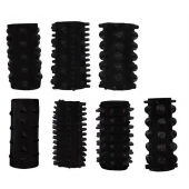 Набор из 7 черных насадок PENIS SLEEVES SET - Dream Toys - в Астрахани купить с доставкой