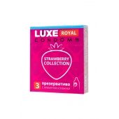 Презервативы с ароматом клубники LUXE Royal Strawberry Collection - 3 шт. - Luxe - купить с доставкой в Астрахани