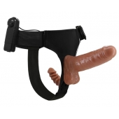 Страпон с вагинальной пробкой и вибрацией Ultra Passionate Harness - 16 см. - Baile - купить с доставкой в Астрахани
