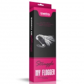 Серебристая плетка Struggle My Flogger с черной ручкой - 45 см. - Lovetoy - купить с доставкой в Астрахани