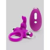 Лиловое виброкольцо с пультом ДУ Remote Control Cock Ring - Happy Rabbit - в Астрахани купить с доставкой