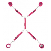 Ярко-розовый набор фиксаций на кровати Classic Bed Spreader - Lux Fetish - купить с доставкой в Астрахани