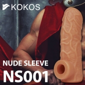Телесная открытая насадка-реалистик с подхватом мошонки Nude Sleeve S - 10 см. - KOKOS - в Астрахани купить с доставкой