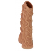 Телесная насадка с венками и открытой головкой Nude Sleeve S - 10 см. - KOKOS - в Астрахани купить с доставкой
