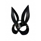 Черная кожаная маска зайки Miss Bunny - БДСМ Арсенал - купить с доставкой в Астрахани