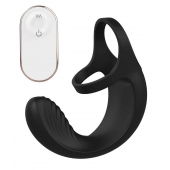 Черный анальный стимулятор с эрекционными кольцами Remote Couple Teaser - Dream Toys - в Астрахани купить с доставкой