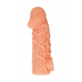 Телесная закрытая насадка с венками Cock Sleeve Size M - 15,6 см. - KOKOS - в Астрахани купить с доставкой