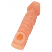 Телесная закрытая насадка с шершавой головкой Cock Sleeve Size L - 17,6 см. - KOKOS - в Астрахани купить с доставкой