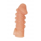 Телесная закрытая насадка с шишечками Cock Sleeve Size S - 13,8 см. - KOKOS - в Астрахани купить с доставкой