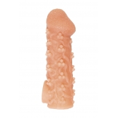 Телесная закрытая насадка с пучками шишечек Cock Sleeve Size L - 17,6 см. - KOKOS - в Астрахани купить с доставкой