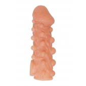 Телесная закрытая насадка с шариками Cock Sleeve Size S - 13,8 см. - KOKOS - в Астрахани купить с доставкой