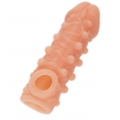 Телесная закрытая насадка с шариками Cock Sleeve Size S - 13,8 см. - KOKOS - в Астрахани купить с доставкой